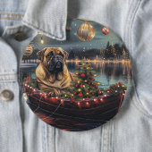 Badge Rond 15,2 Cm Bullmastiff Noël Festive Voyage (En situation)