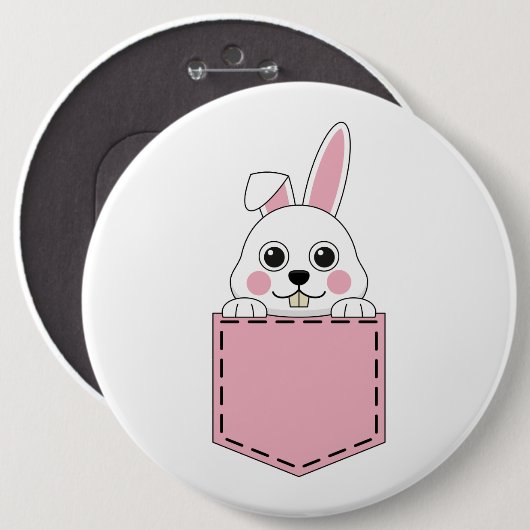 Badge Rond 15,2 Cm Bunny de poches (Devant & derrière)