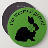 Badge Rond 15,2 Cm Bunny shamrock (Devant & derrière)