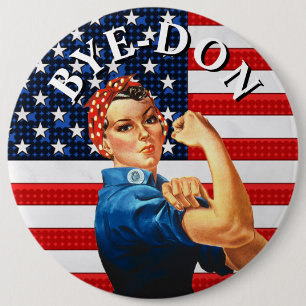 Badge Rond 15,2 Cm BYE-DON Anti-Trump Femme forte
