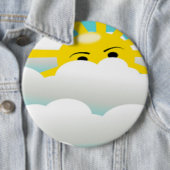 BADGE ROND 15,2 CM CACHAGE DU SOLEIL (En situation)
