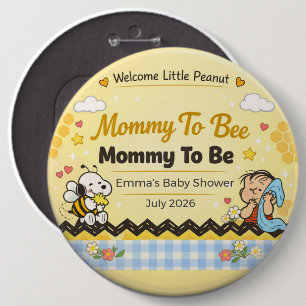 Badge Rond 15,2 Cm Cadeau de bébé   Maman To Bee   Petit pois