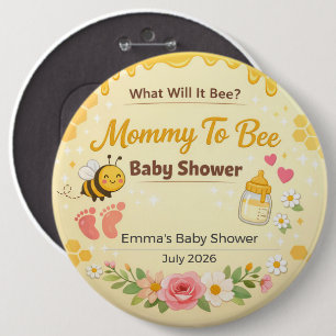 Badge Rond 15,2 Cm Cadeau pour bébé Maman To Bee Sera-ce une fill