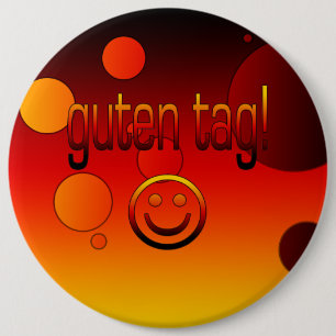 Badge Rond 15,2 Cm Cadeaux allemands : Bonjour/visage étiquette de