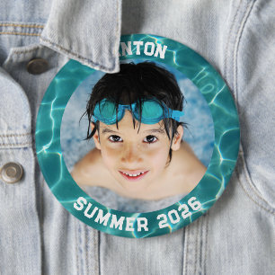 Badge Rond 15,2 Cm Cadre de piscine Aqua Green Photo de sport