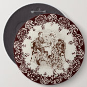 Badge Rond 15,2 Cm café et amour (Devant & derrière)