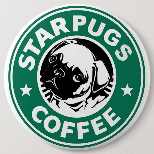 Badge Rond 15,2 Cm Café Starpugs (Devant)