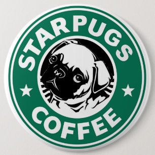 Badge Rond 15,2 Cm Café Starpugs