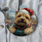 Badge Rond 15,2 Cm Cairn Terrier Dog Roller Dessous de verre Noël (En situation)