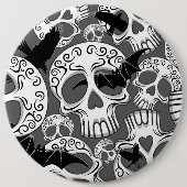 Badge Rond 15,2 Cm Calaveras décoratives Halloween (Devant)