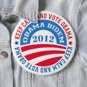 Badge Rond 15,2 Cm Calme Et Vote Obama 2 (En situation)