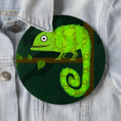 Badge Rond 15,2 Cm Caméléon mignon vert (En situation)