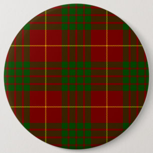Badge Rond 15,2 Cm Cameron tartan rouge vert plaid