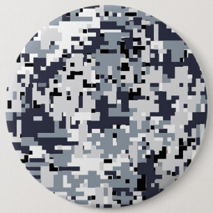 Badge Rond 15,2 Cm Camouflage numérique en argent de style urbain