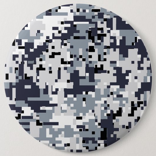 Badge Rond 15,2 Cm Camouflage numérique en argent de style urbain (Devant)