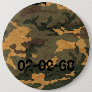 Badge Rond 15,2 Cm Camouflage vert olive beige symétrique grunge