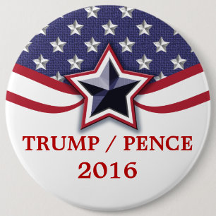 Badge Rond 15,2 Cm Campagne présidentielle de Trump Pence 2016