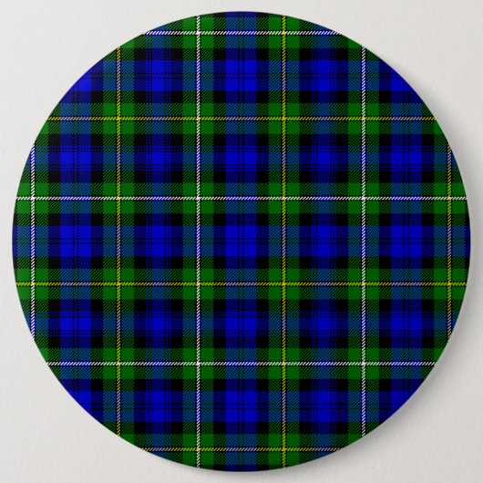 Badge Rond 15,2 Cm Campbell tartan bleu vert plaid (Devant)