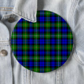 Badge Rond 15,2 Cm Campbell tartan bleu vert plaid (En situation)