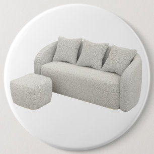 Badge Rond 15,2 Cm Canapé bouclé avec ottomane