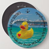 Badge Rond 15,2 Cm Canard de croisière customisé (Devant & derrière)