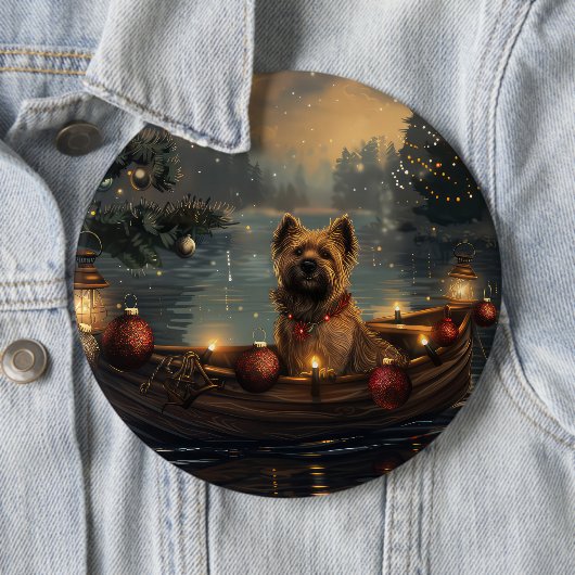 Badge Rond 15,2 Cm Cane Corso Noël Festive Voyage (En situation)
