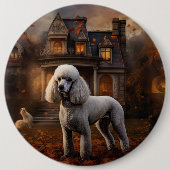 Badge Rond 15,2 Cm Caniche Halloween Épouvantable (Devant)