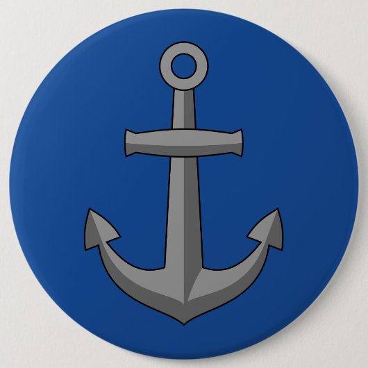 Badge Rond 15,2 Cm Caricature Ancre de bateau (Devant)