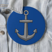 Badge Rond 15,2 Cm Caricature Ancre de bateau (En situation)