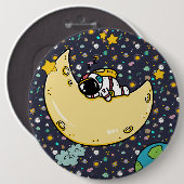 Badge Rond 15,2 Cm Caricature spatiale astronaute (Devant & derrière)
