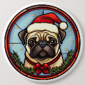 Badge Rond 15,2 Cm Carlin en verre tendu Noël (Devant)