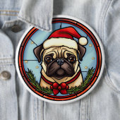 Badge Rond 15,2 Cm Carlin en verre tendu Noël (En situation)