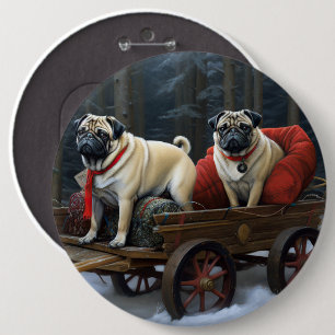 Badge Rond 15,2 Cm Carlin Noël Festive Saison