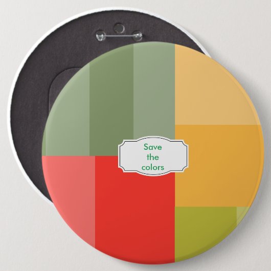 Badge Rond 15,2 Cm Carrés&rectangles (Devant & derrière)