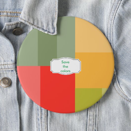 Badge Rond 15,2 Cm Carrés&rectangles (En situation)