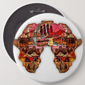 Badge Rond 15,2 Cm Carte de l'Afrique : Célébrer la saison avec la cu (Devant & derrière)