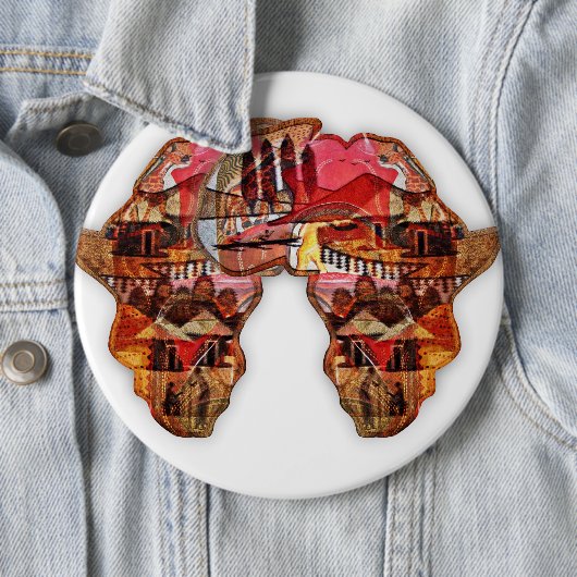 Badge Rond 15,2 Cm Carte de l'Afrique : Célébrer la saison avec la cu (En situation)