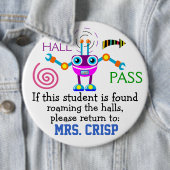 Badge Rond 15,2 Cm Carte d'école / Robot - SRF (En situation)
