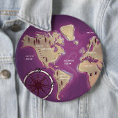 Badge Rond 15,2 Cm Carte du monde (En situation)