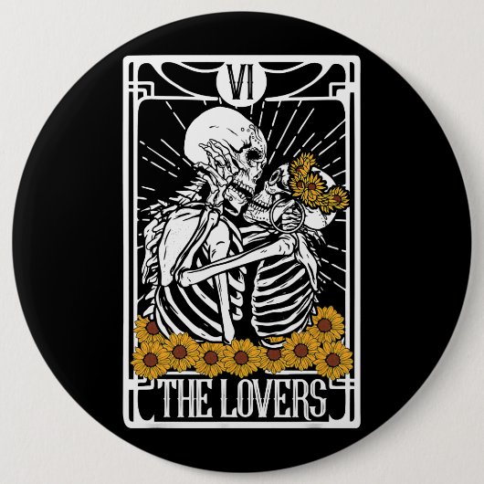 Badge Rond 15,2 Cm Carte Tarot Lovers Lecture Sorcière Hall esthétiqu (Devant)