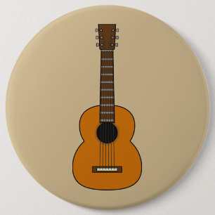Badge Rond 15,2 Cm Carton simple de guitare acoustique