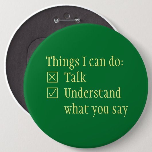 Badge Rond 15,2 Cm Case à cocher comprendre bouton (Devant & derrière)