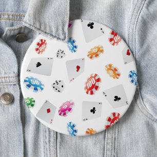 Badge Rond 15,2 Cm Casino, Accessoires Jeux motif