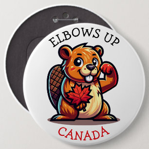 Badge Rond 15,2 Cm Castor avec feuille d'érable et coudes au Canada B
