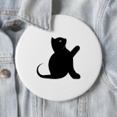 Badge Rond 15,2 Cm Cat dit bonjour (En situation)