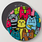 Badge Rond 15,2 Cm Cat et kitten (Devant & derrière)