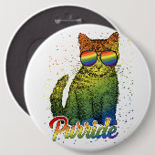 Badge Rond 15,2 Cm Cat Purride LGBT (Devant & derrière)