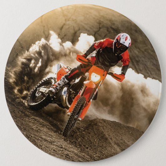 Badge Rond 15,2 Cm Cavalier de Motocross (Devant)