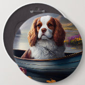 Badge Rond 15,2 Cm Cavalier King sur une rame : une aventure Pittores (Devant & derrière)
