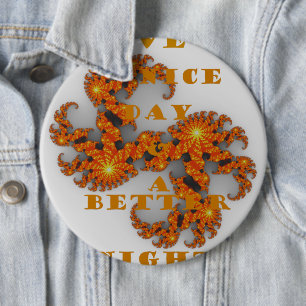 Badge Rond 15,2 Cm Céleste Galactique Bonne Journée & Meilleure Nuit